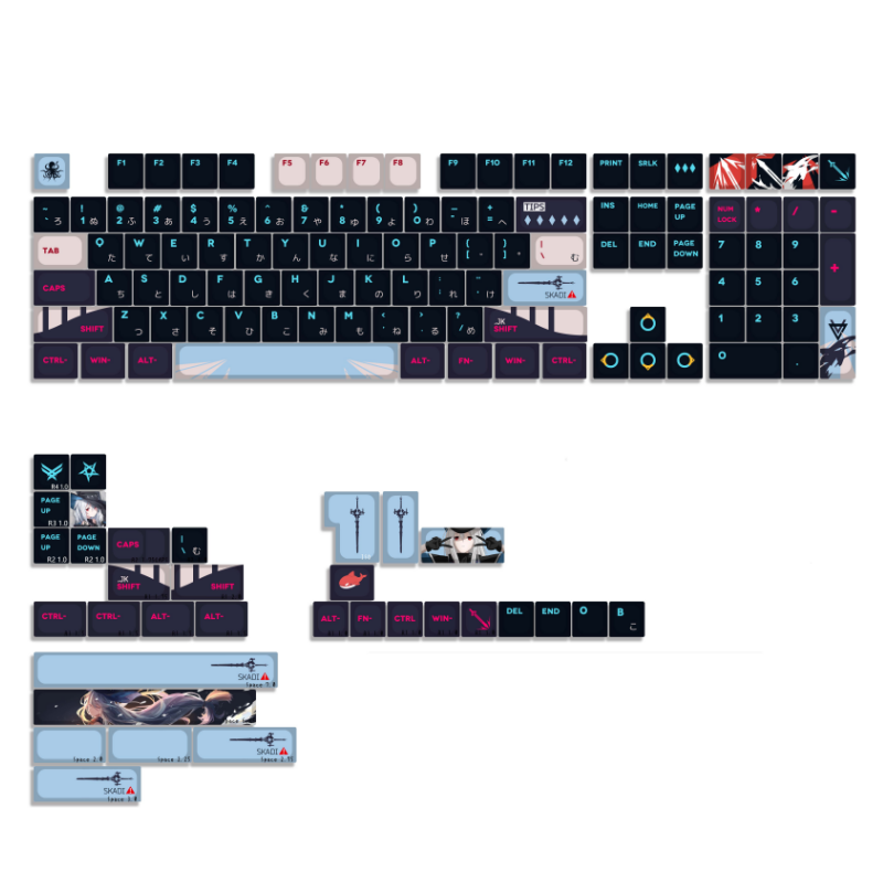 Gaming Keyboard Ergonomics - 142 Keys/set PBT Keycap Tomorrow's Ark