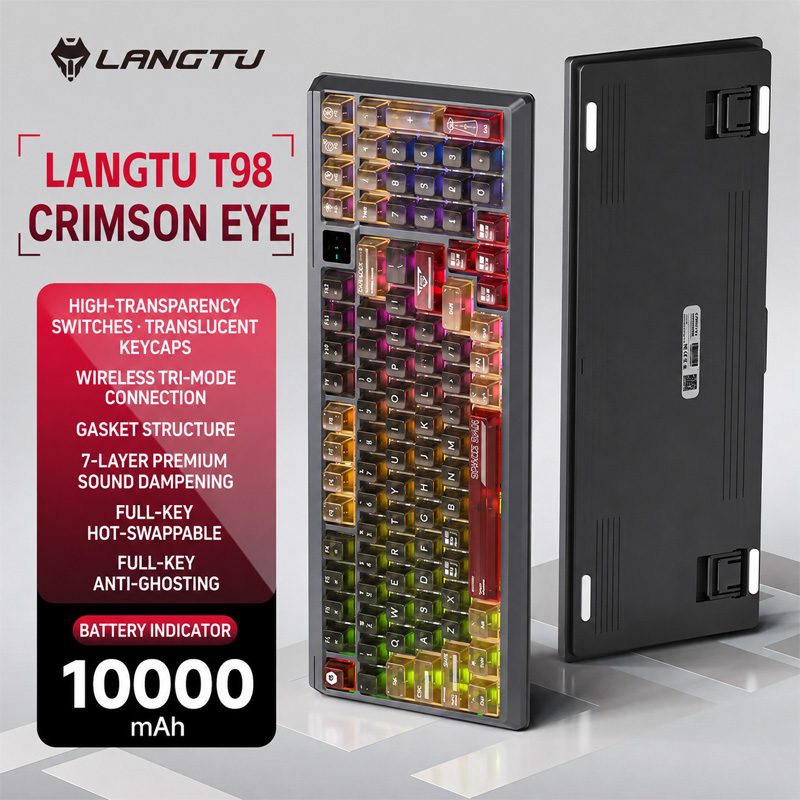 Gaming Keyboard Mouse Set - Langtu T98 Tri Mode RGB Custom