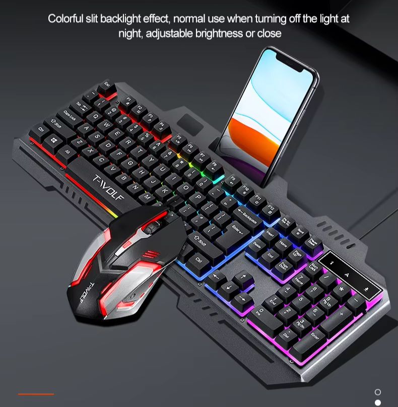 RGB Backlit Mechanical Feel Ga - Gaming Keyboard Mouse Set recension och pris