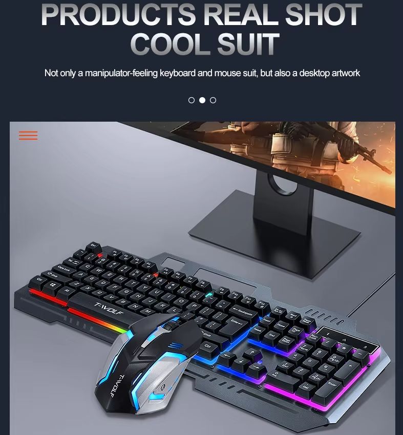 RGB Backlit Mechanical Feel Ga - Gaming Keyboard Mouse Set recension och pris