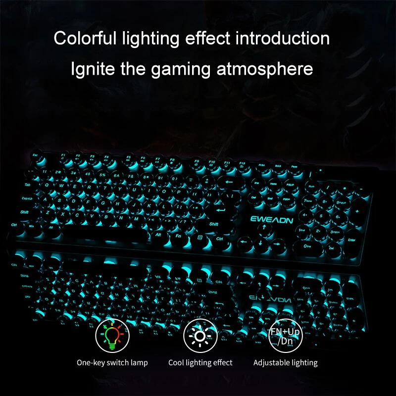 Retro Punk Mechanical Feel Key - Gaming Keyboard He recension och pris