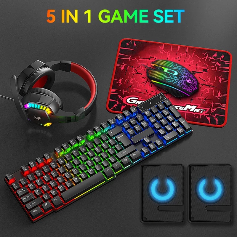 5-in-1 Set Gaming Combo Keyboa - Gaming Keyboard Mouse Set recension och pris