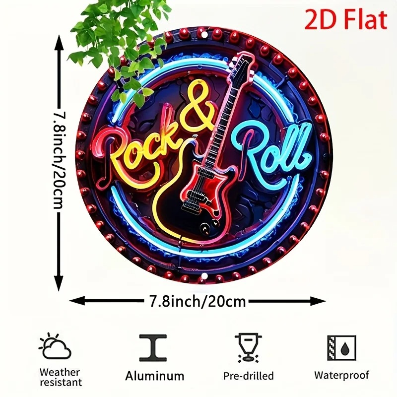 A Vintage Rock Neon Sign, 2Dfl - Brass Weight Plate recension och pris