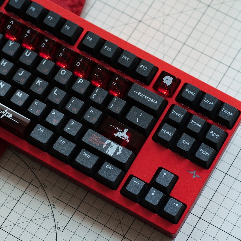 Soviet Black Theme Keycaps Set - Keyboard Gaming Black recension och pris