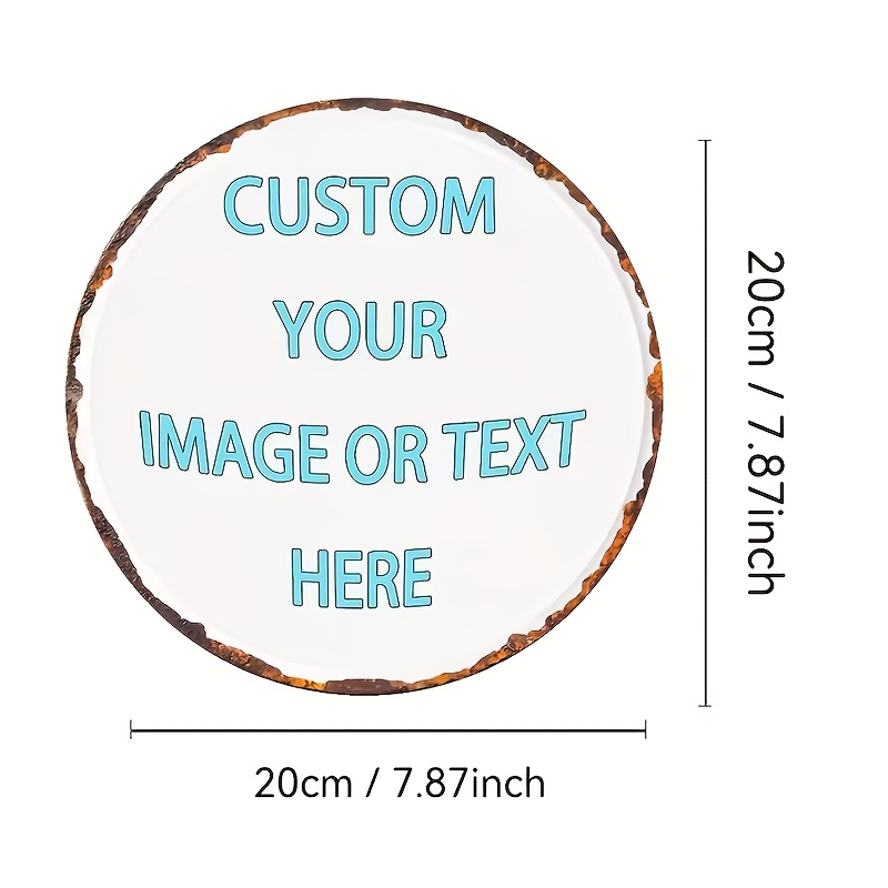 Custom Round Metal Tin Sign, P - Brass Weight Plate recension och pris