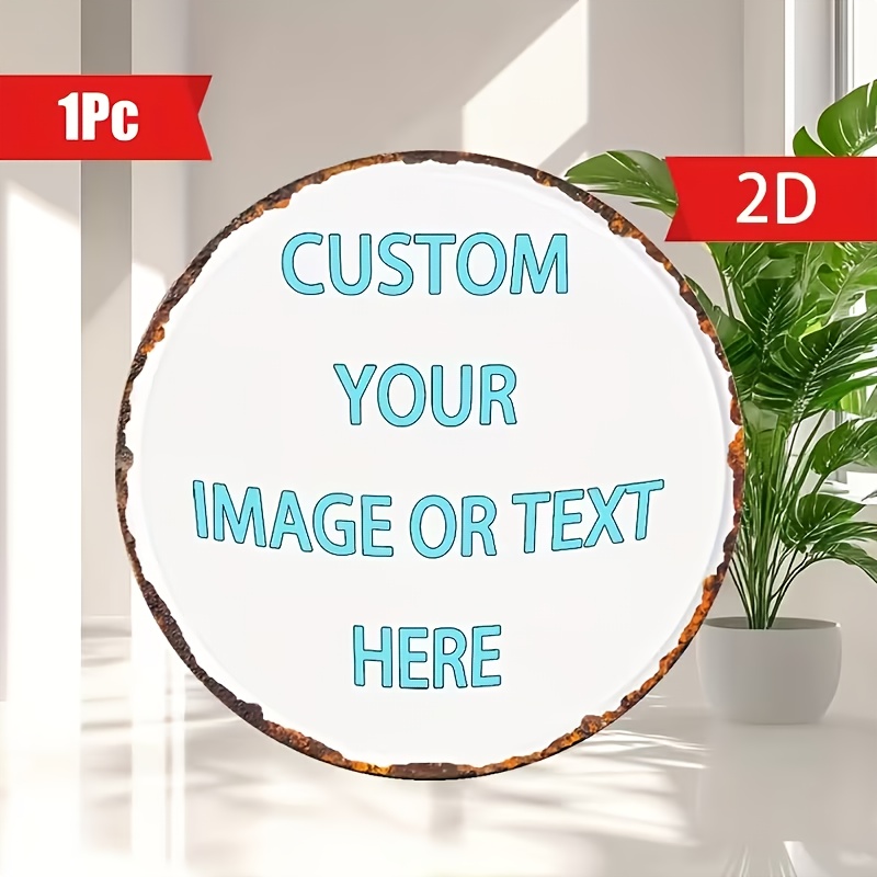 Custom Round Metal Tin Sign, P - Brass Weight Plate recension och pris